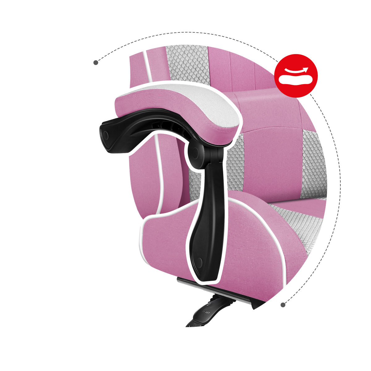 Poduszka lędźwiowa do fotela gamingowa Huzaro Force 4.7 Pink