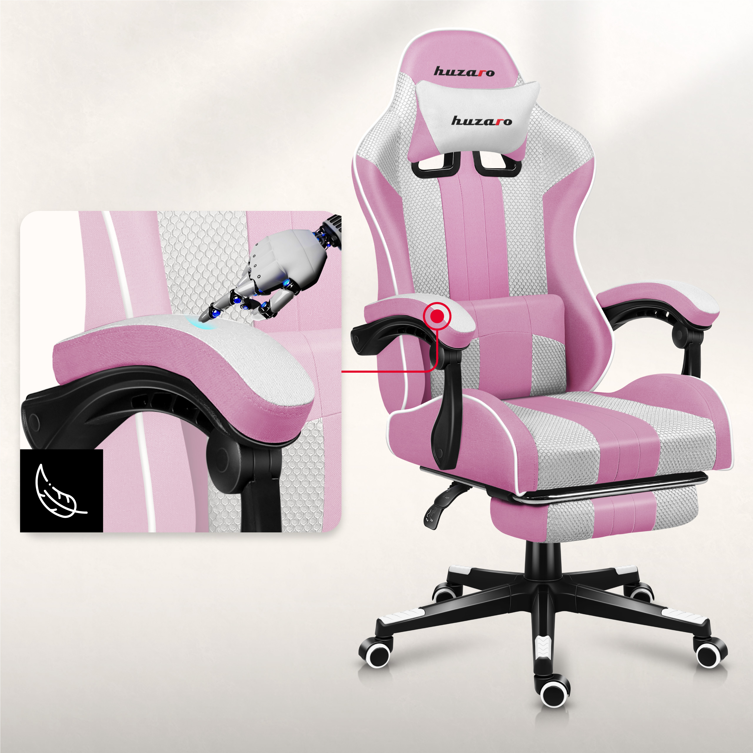Antypoślizgowe podłokietniki Huzaro Force 4.7 Pink