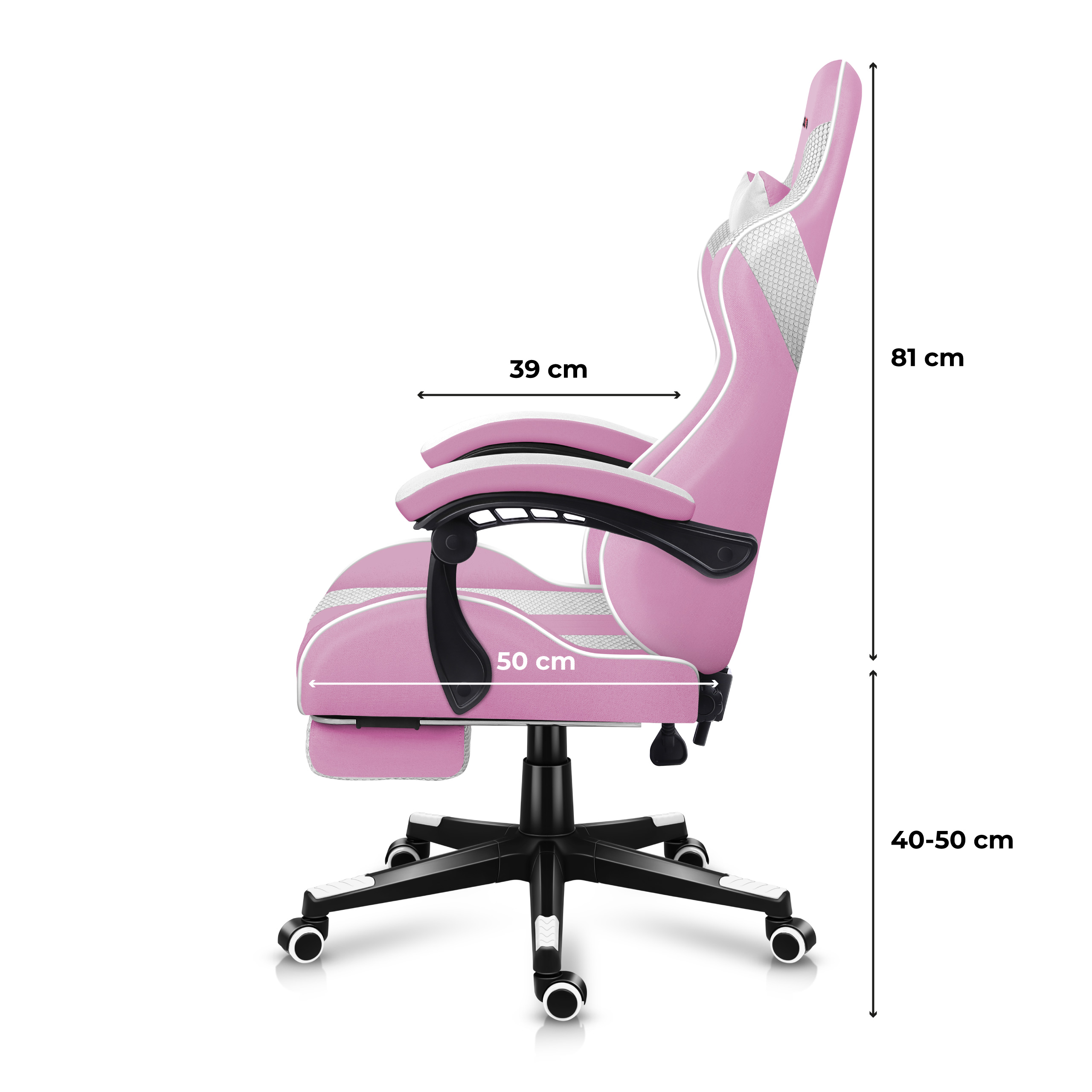 Wymiary fotela Huzaro Force 4.7 Pink