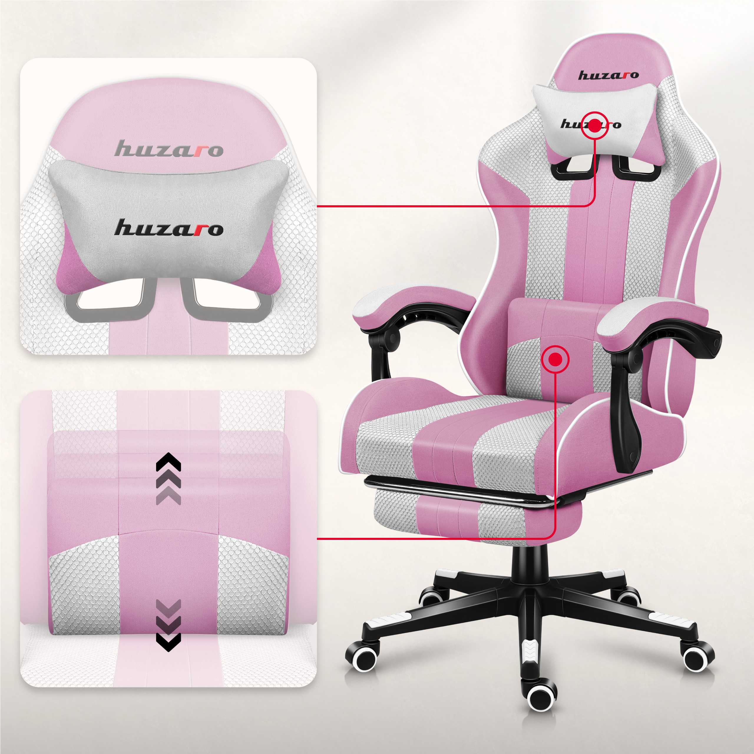 Poduszka pod kark do fotela gamingowa Huzaro Force 4.7 Pink