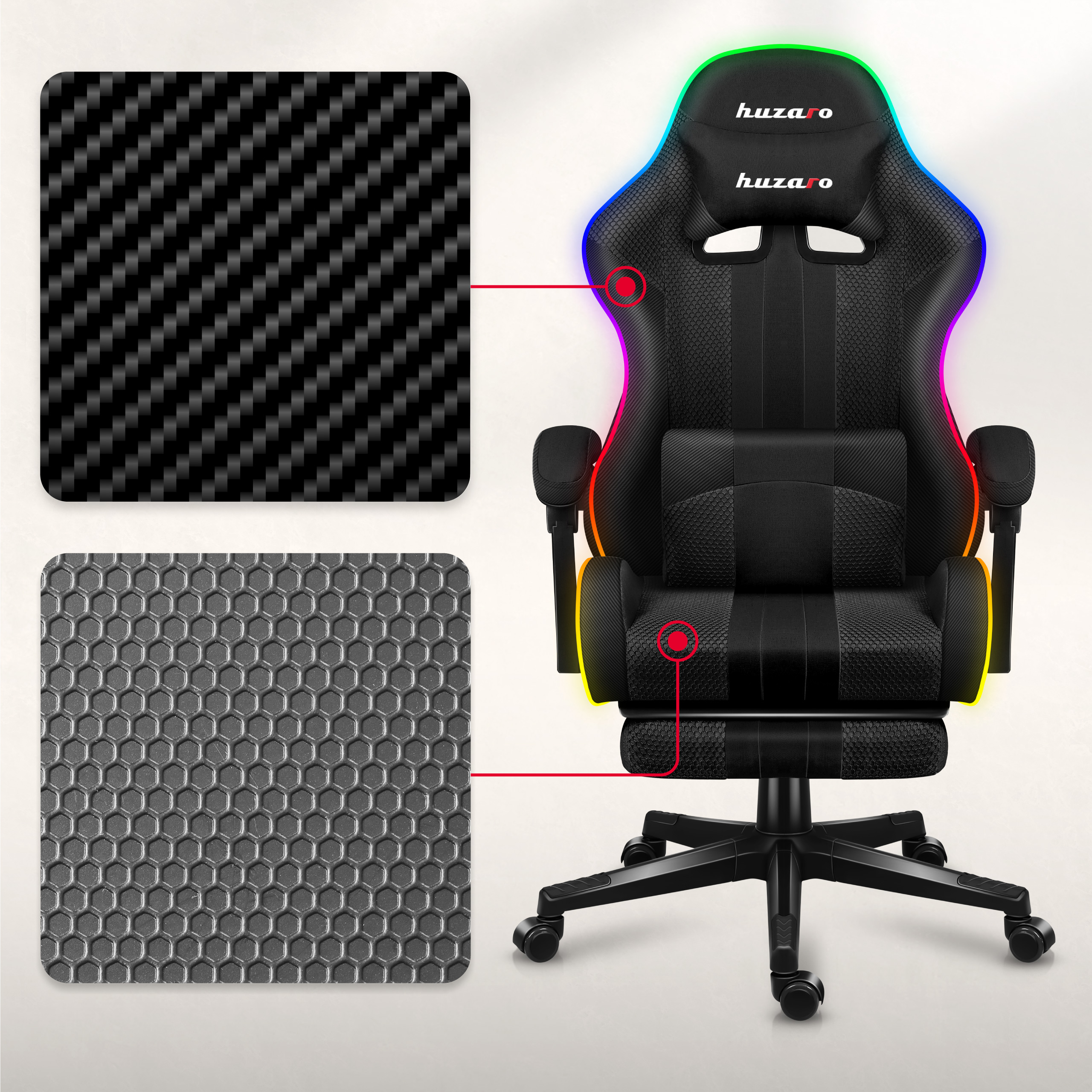 Materiały w fotelu Force 4.7 RGB Mesh