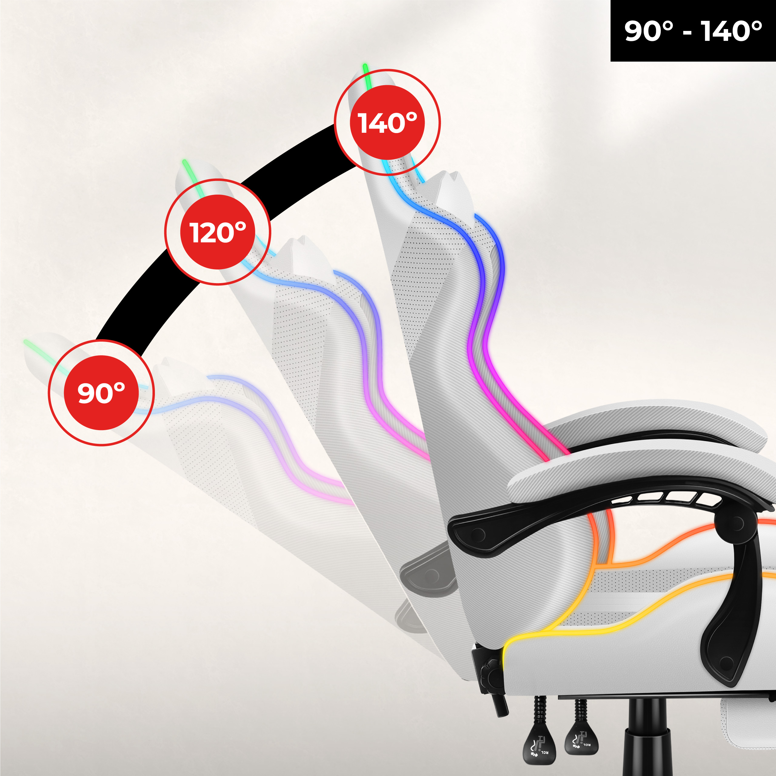 Poduszka mięśni karku do fotela Huzaro Force 4.7 White RGB
