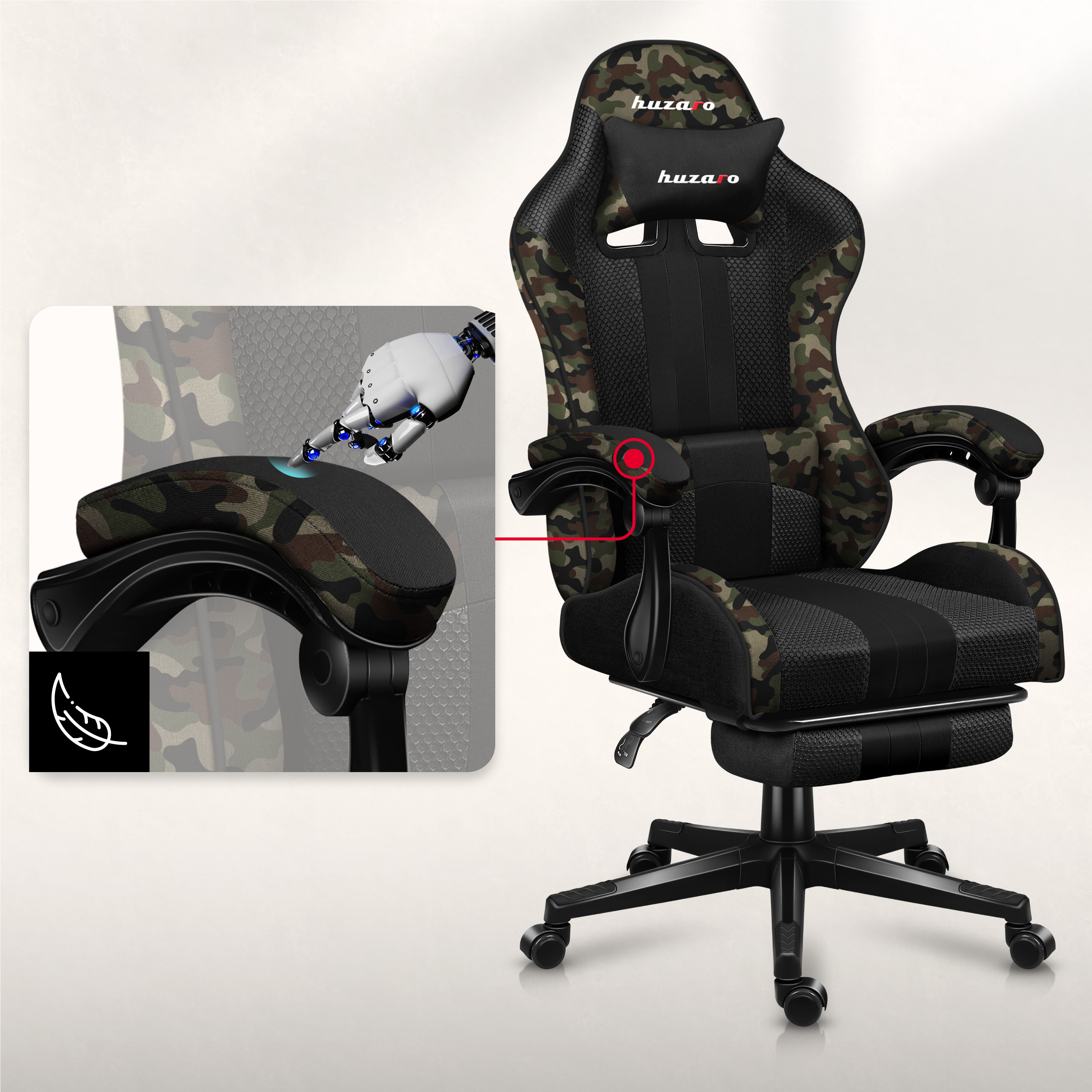 Poduszka lędźwiowa do fotela gamingowa Huzaro Force 4.7 Camo Mesh