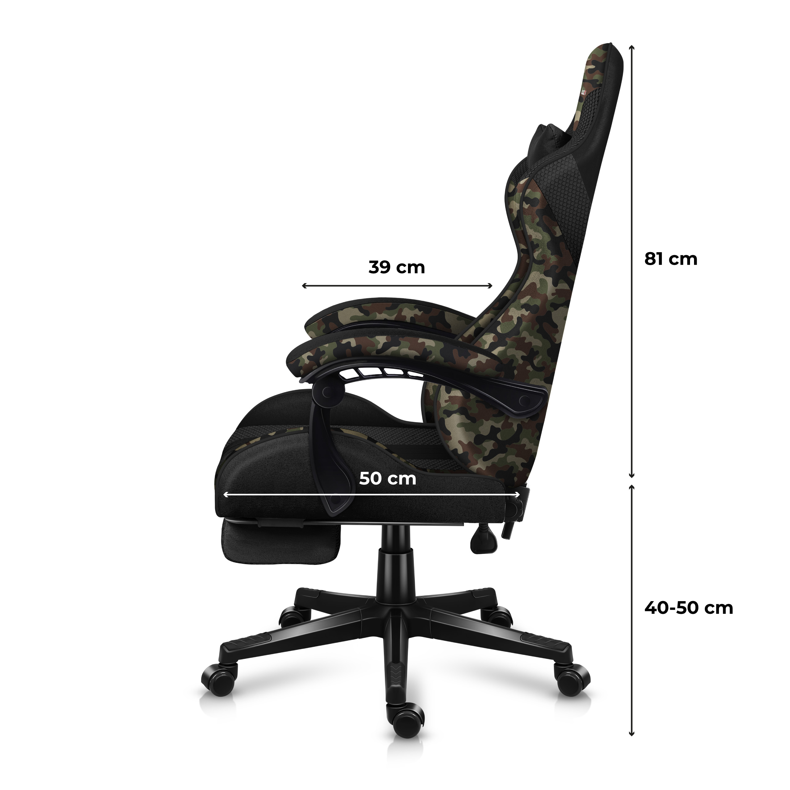 Wymiary fotela Huzaro Force 4.7 Camo Mesh