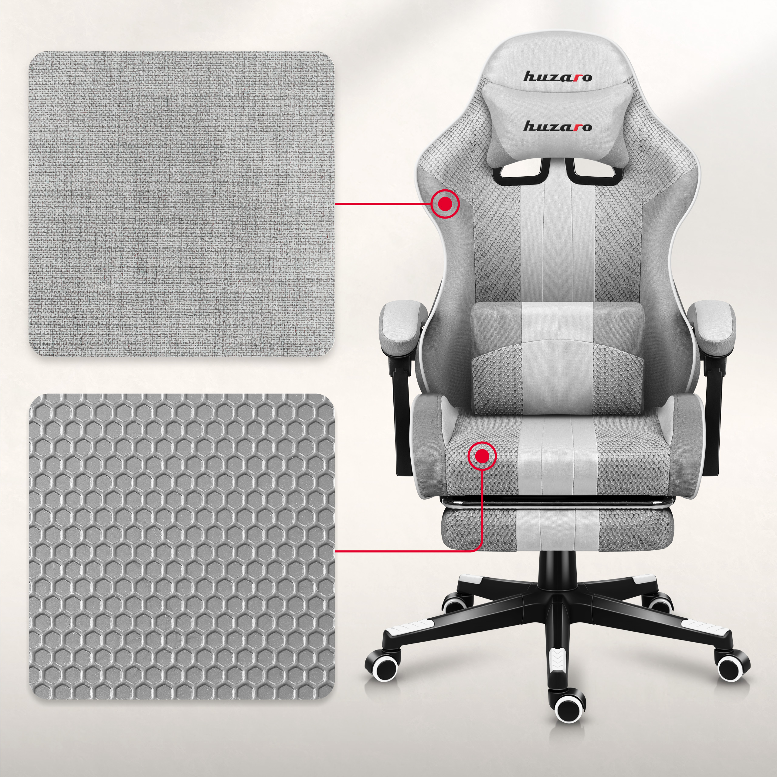 Poduszka mięśni karku do fotela Huzaro Force 4.7 White Mesh