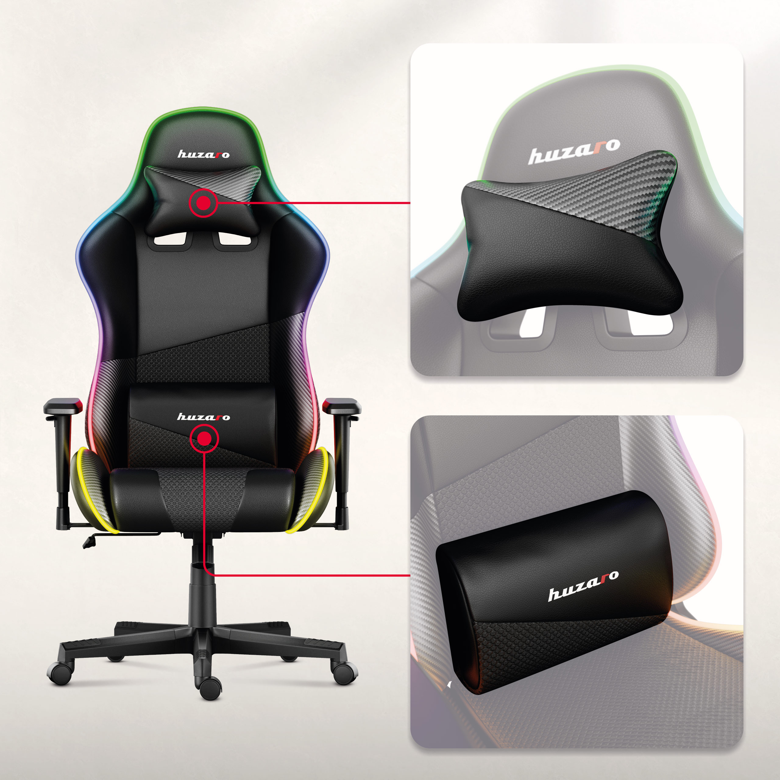Poduszka pod kark fotel dla gracza Force 6.2 White RGB