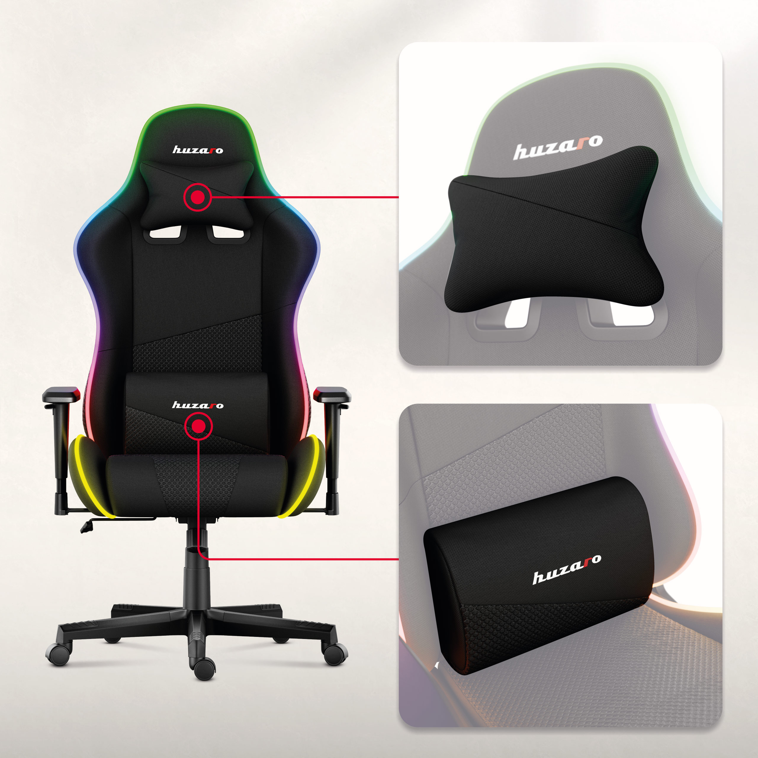 Poduszka pod kark fotel dla gracza Force 6.2 White RGB