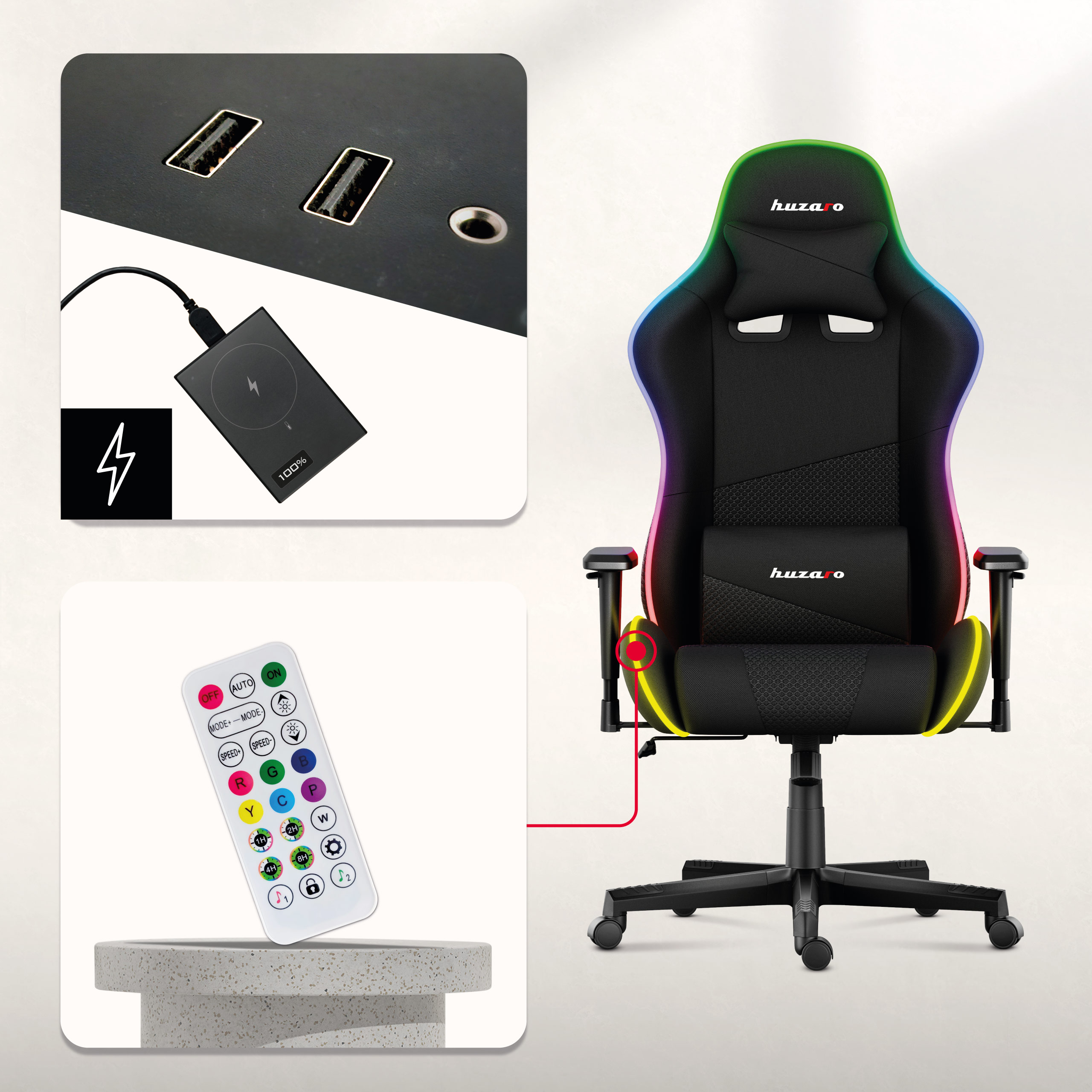 Kolory oświetlenia Huzaro Force 6.2 White RGB