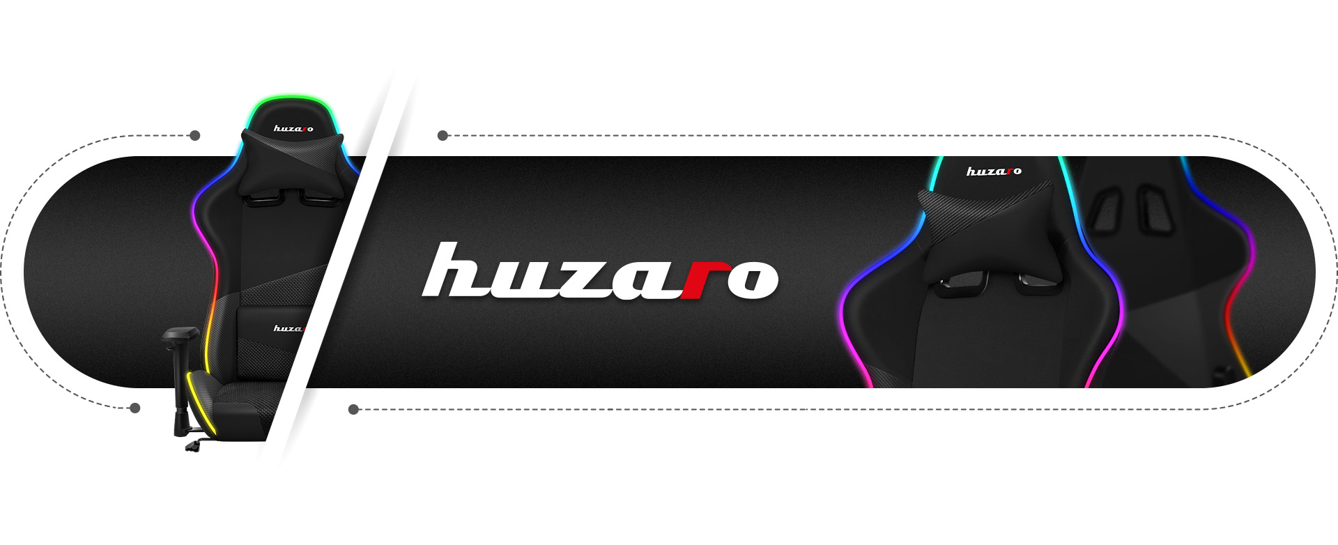 Huzaro Force 6.2 Black RGB žaidimų kėdės reklaminis skydelis