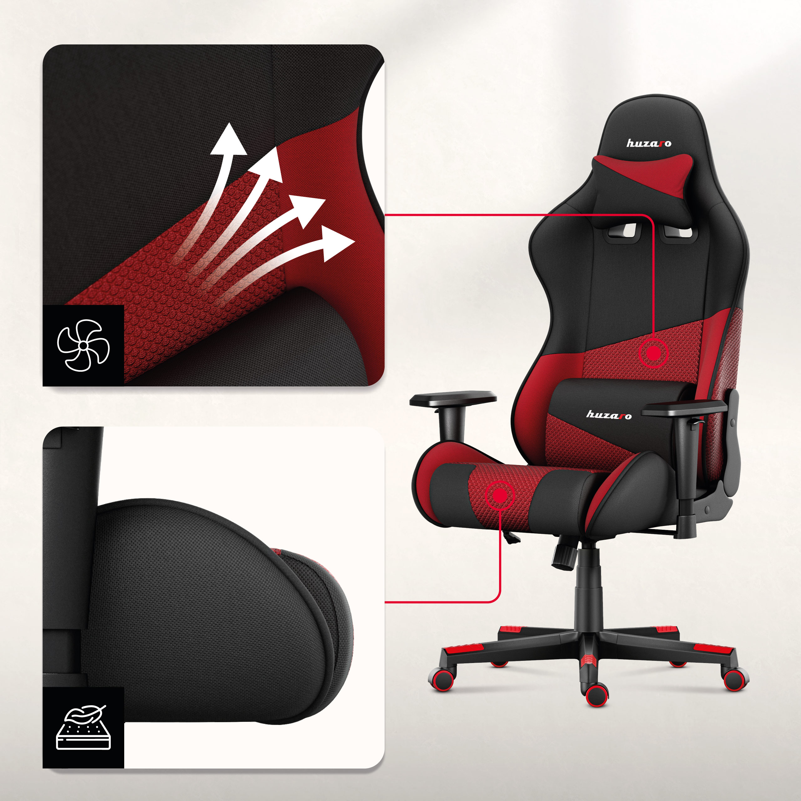 Fotel Huzaro Force 6.2 materiały