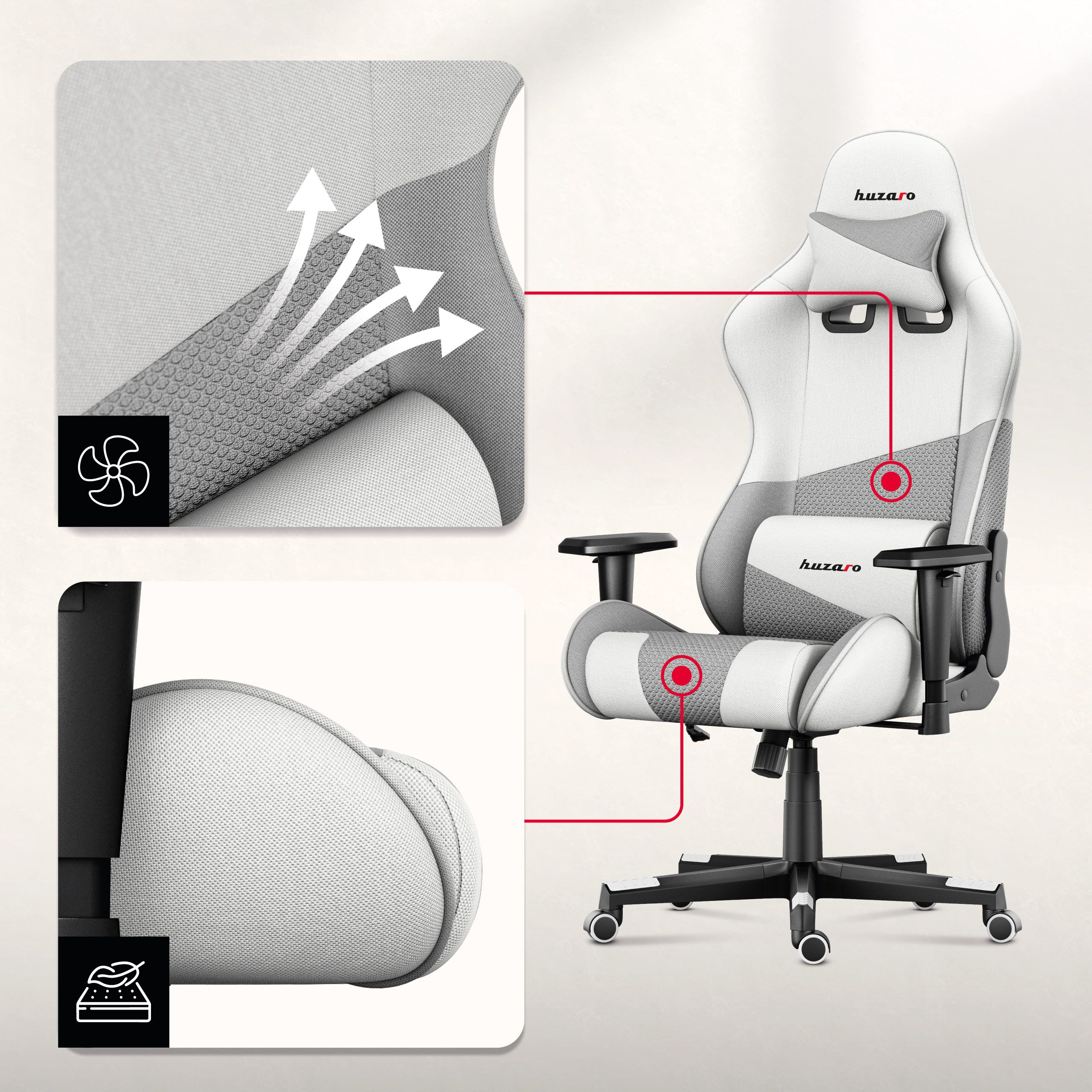 Fotel Huzaro Force 6.2 materiały