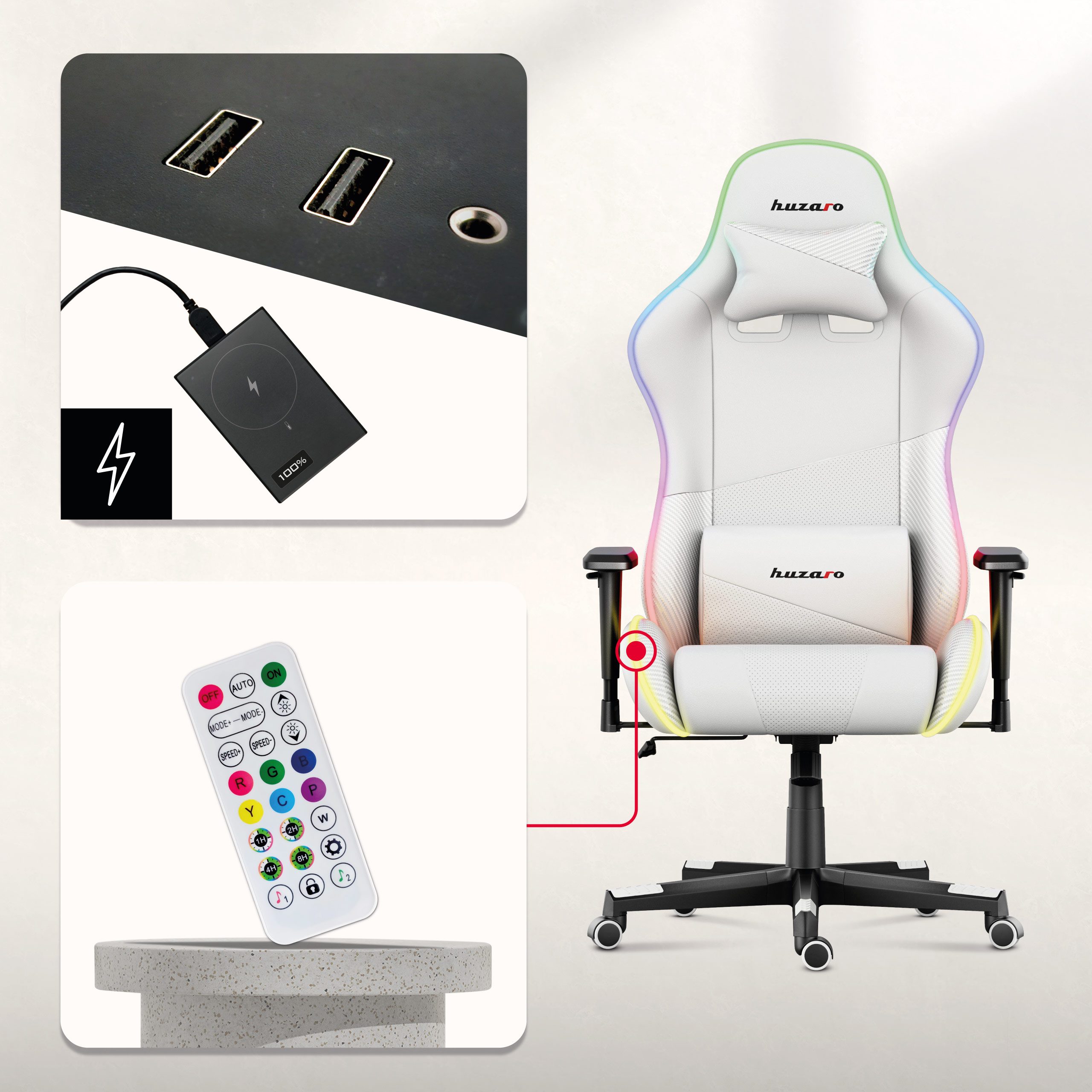 Kolory oświetlenia Huzaro Force 6.2 White RGB