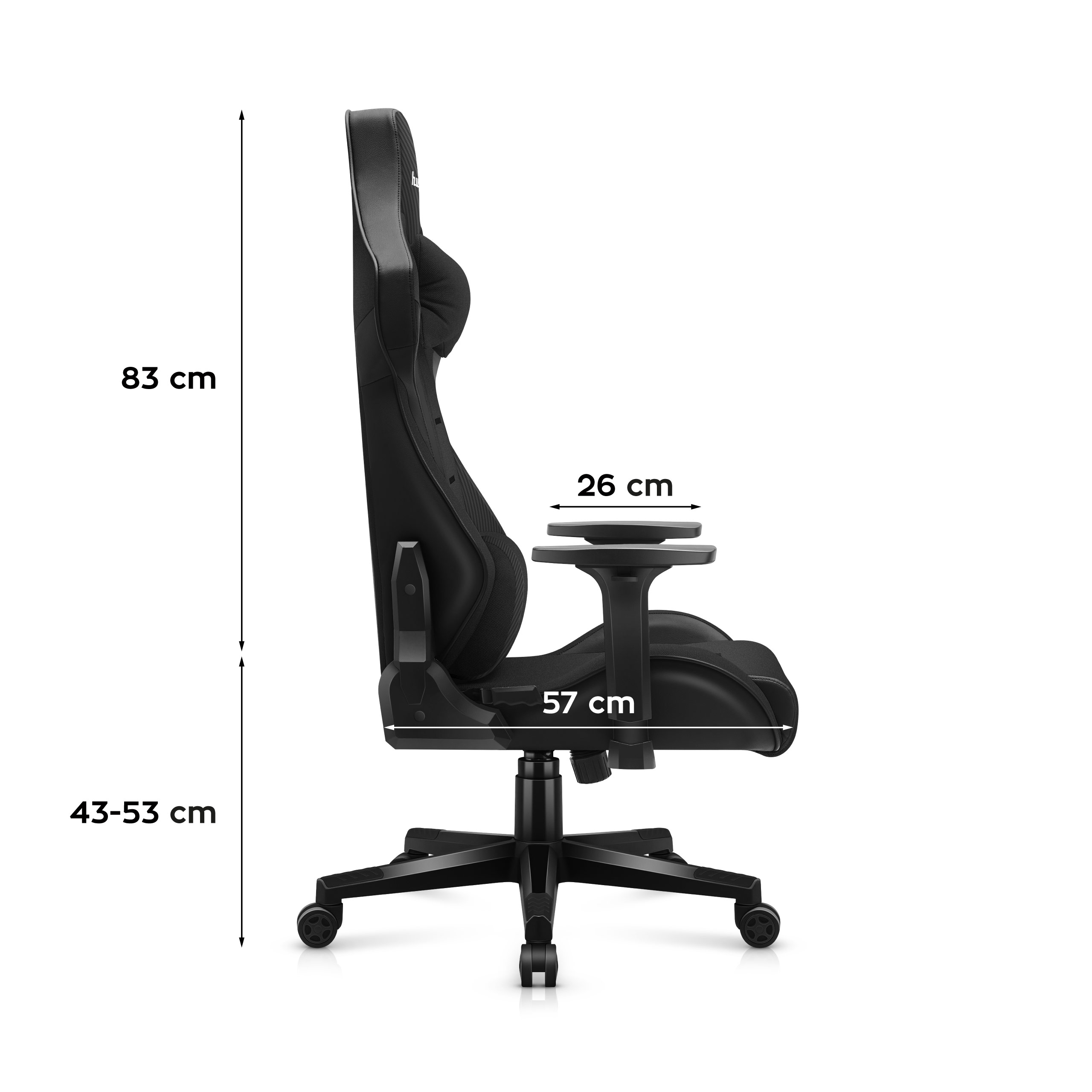 Wymiary fotela Huzaro Force 7.6 Grey