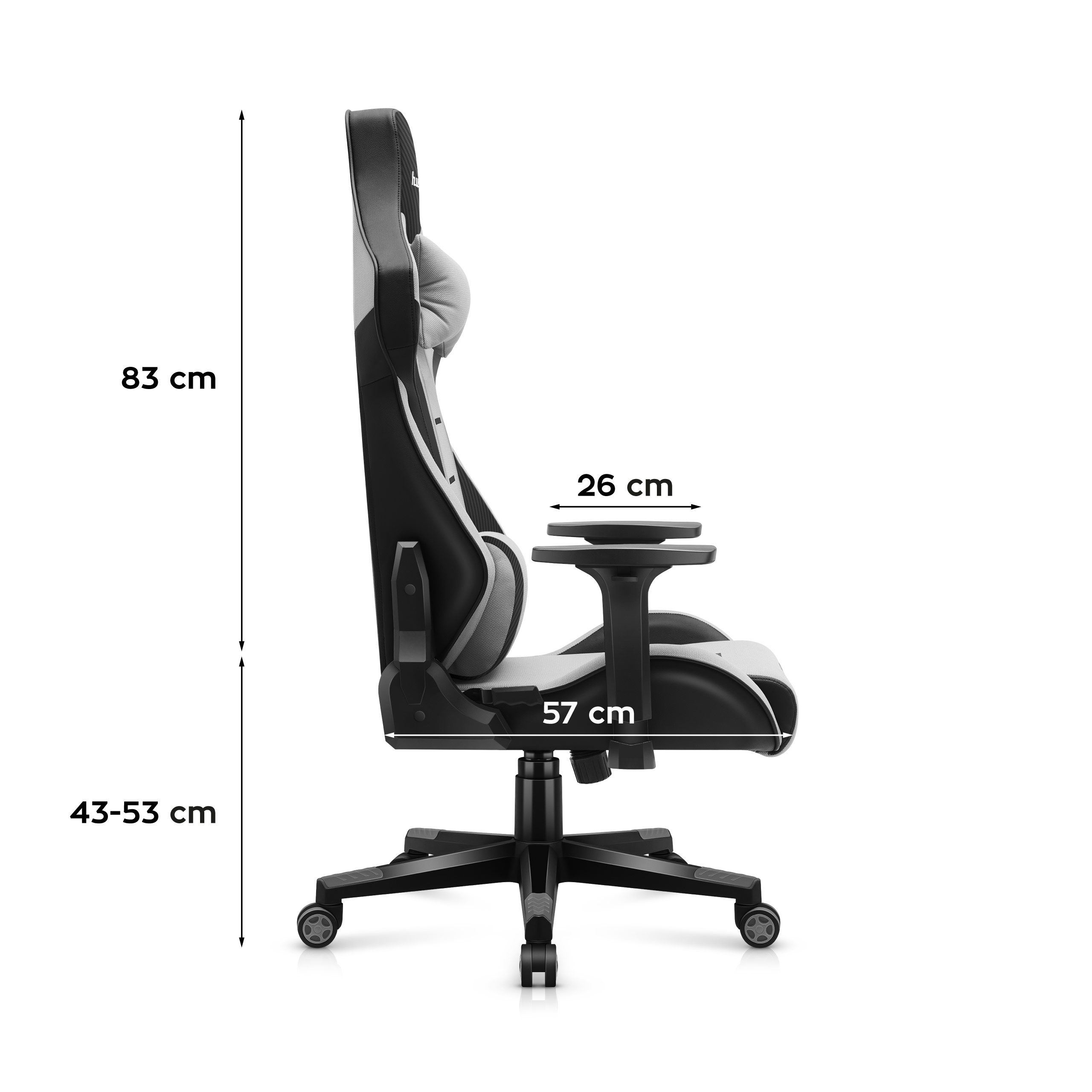 Wymiary fotela Huzaro Force 7.6 Grey