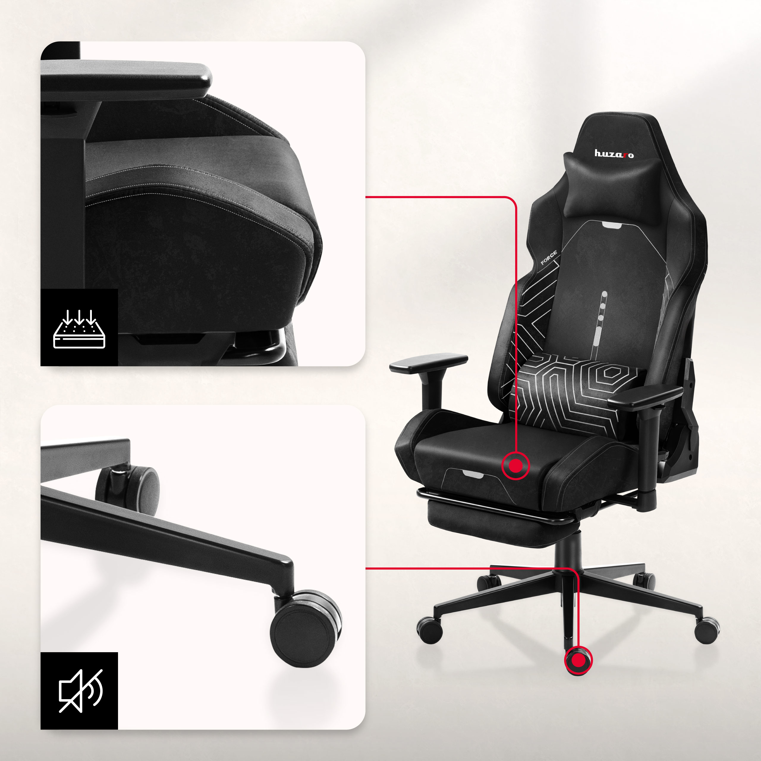 Fotel Huzaro Force 6.2 materiały