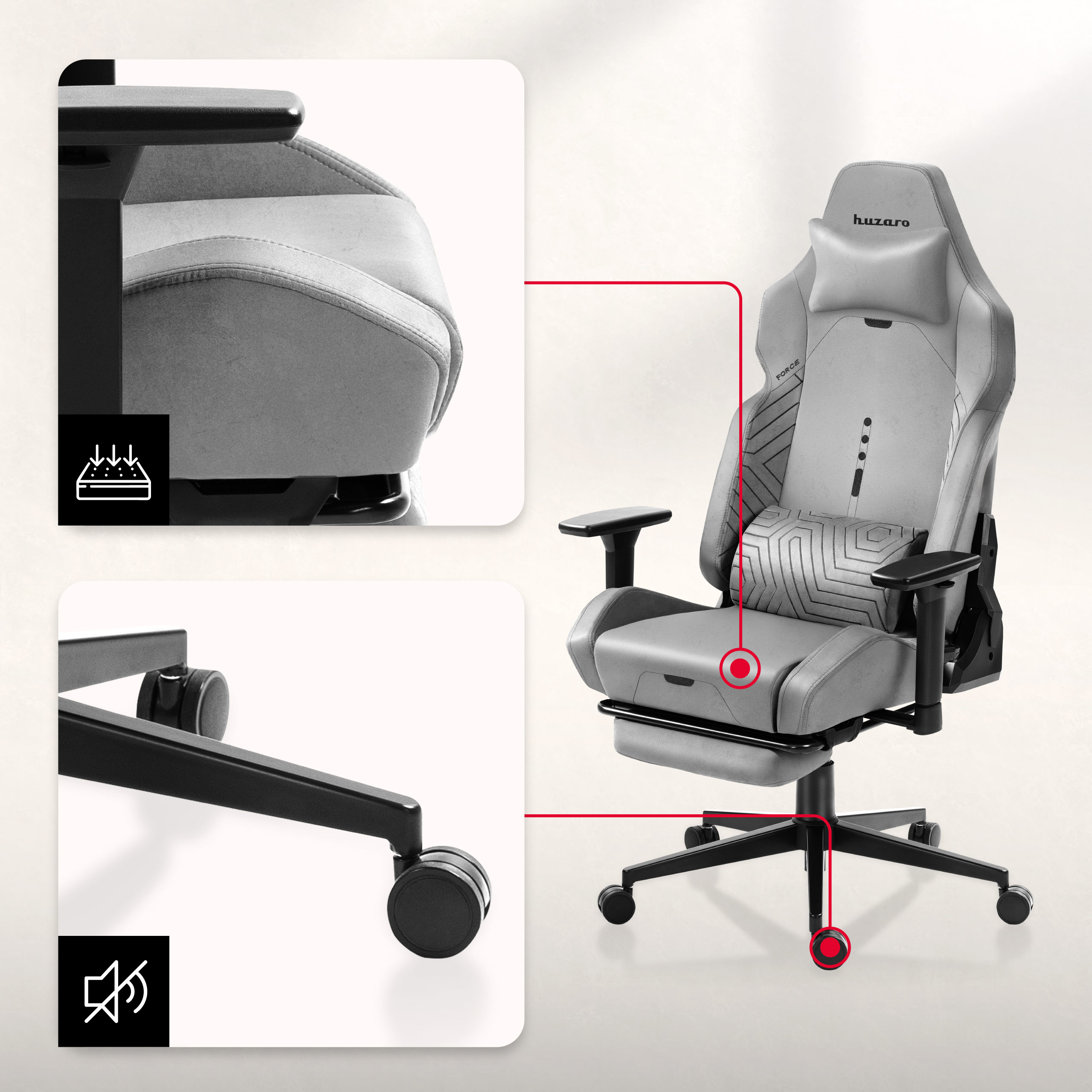 Fotel Huzaro Force 6.2 materiały