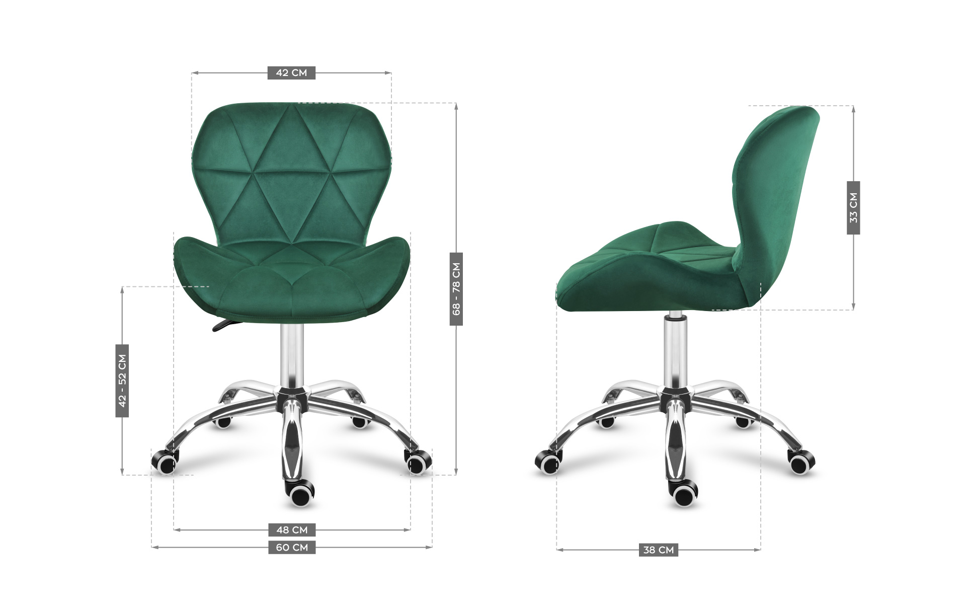 Fotel biurowy Mark Adler Future 3.0 Green Wymiary
