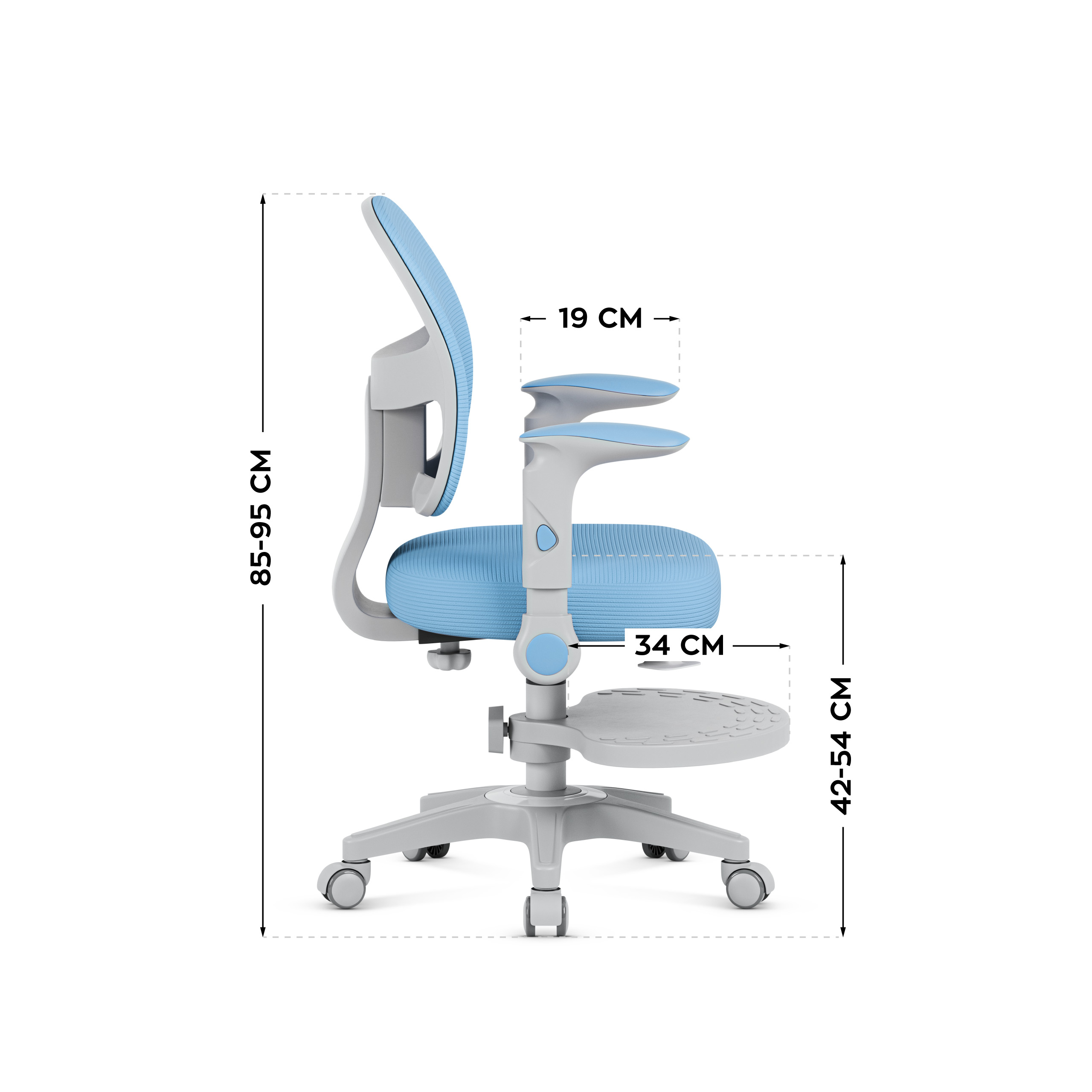 Wymiary fotela Junior 5.0 Pink