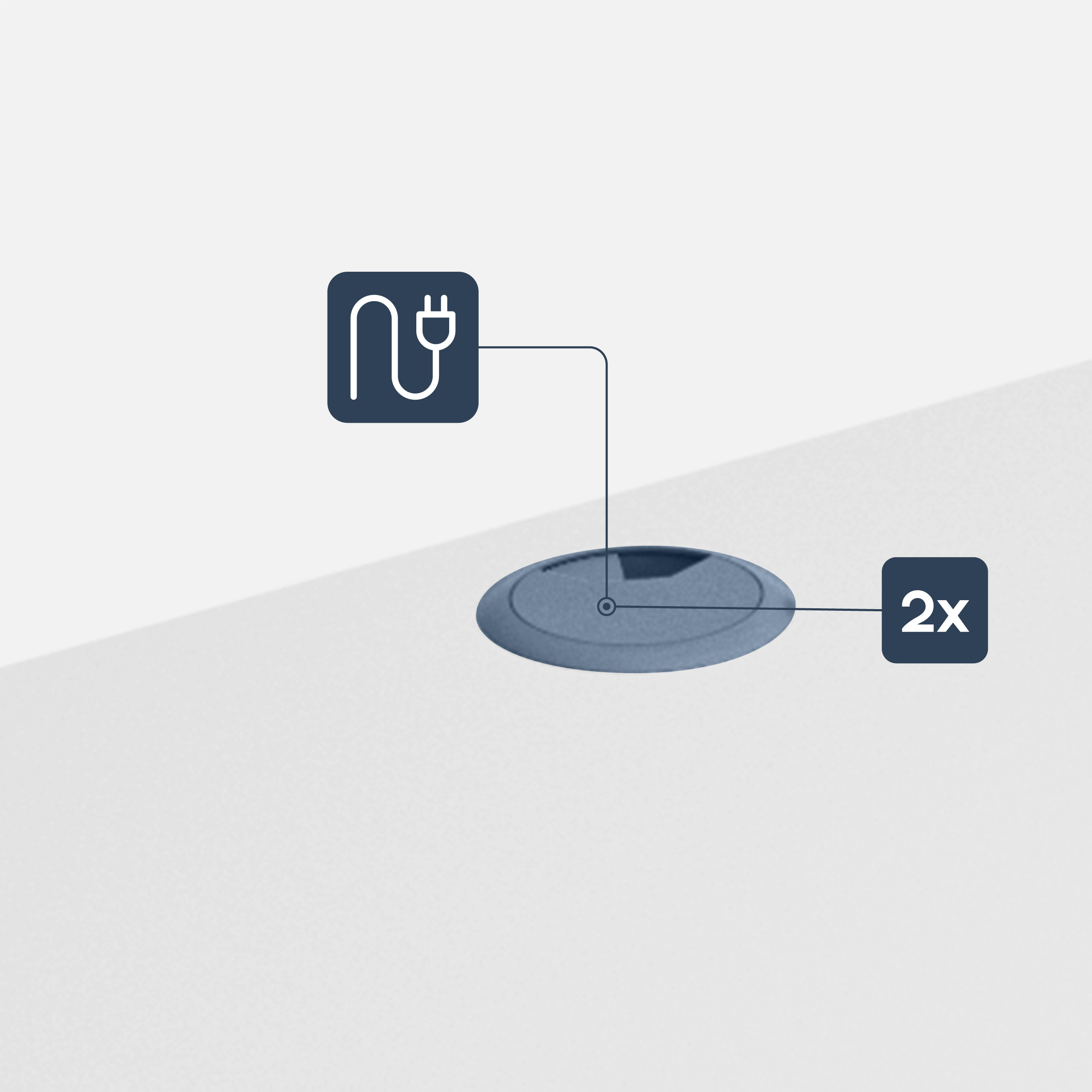 Wlot na przewody biurka  Mark Adler Leader 7.0 White