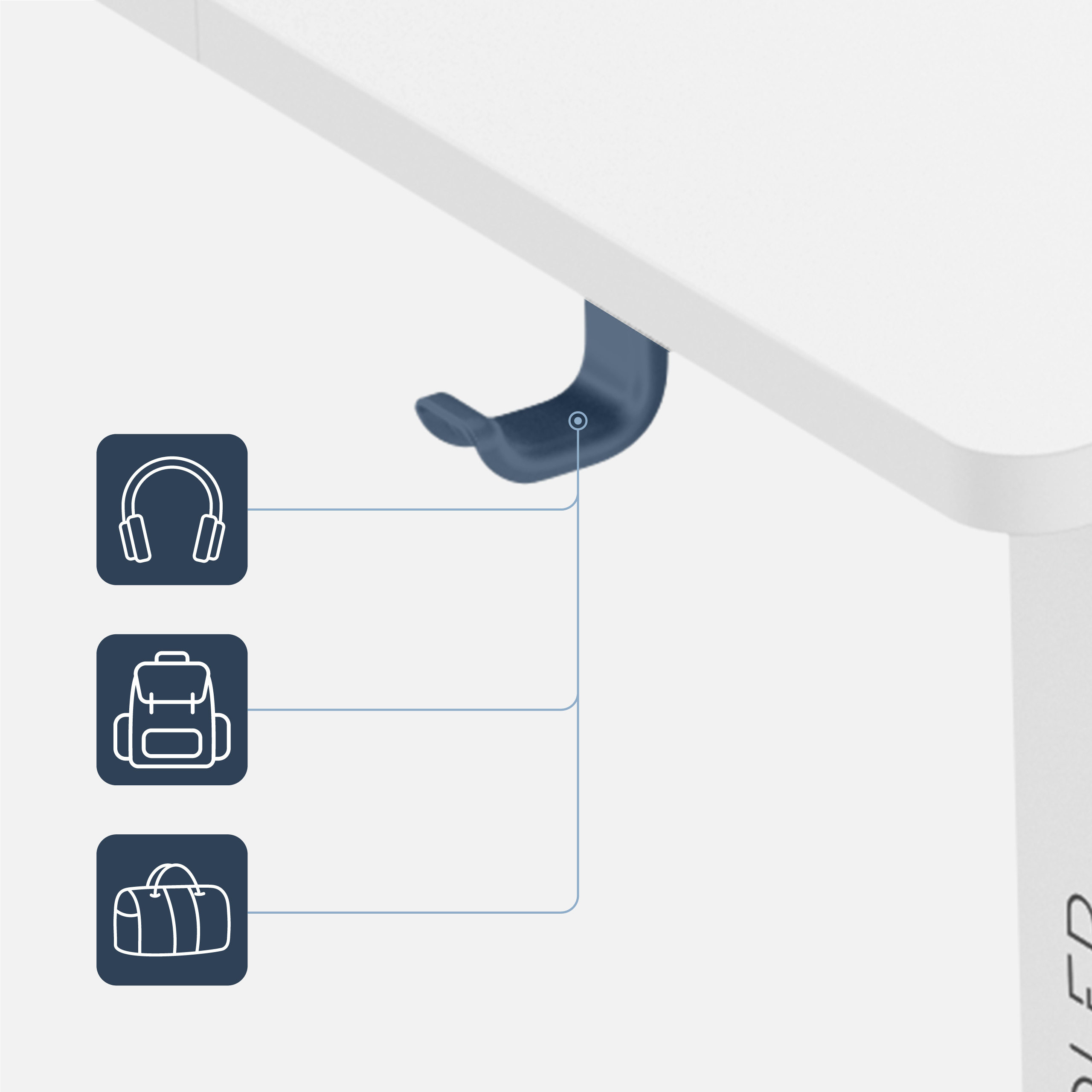 Uchwyty biurka elektrycznego Mark Adler Leader 7.0 White