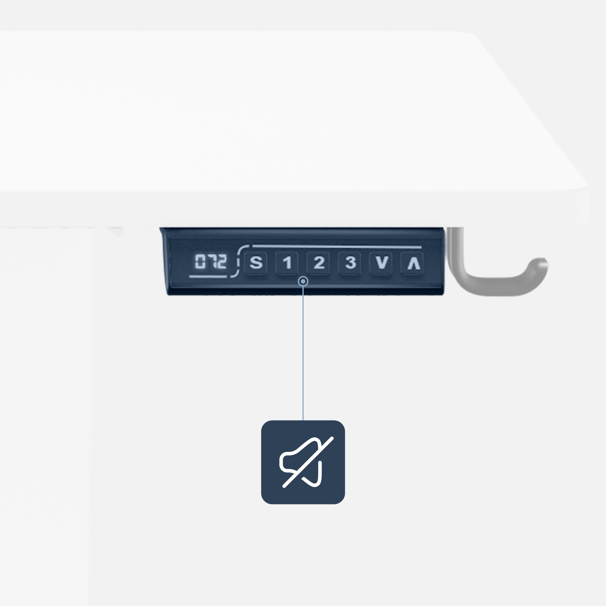 Panel sterowania biurkiem w Mark Adler Leader 7.0 White