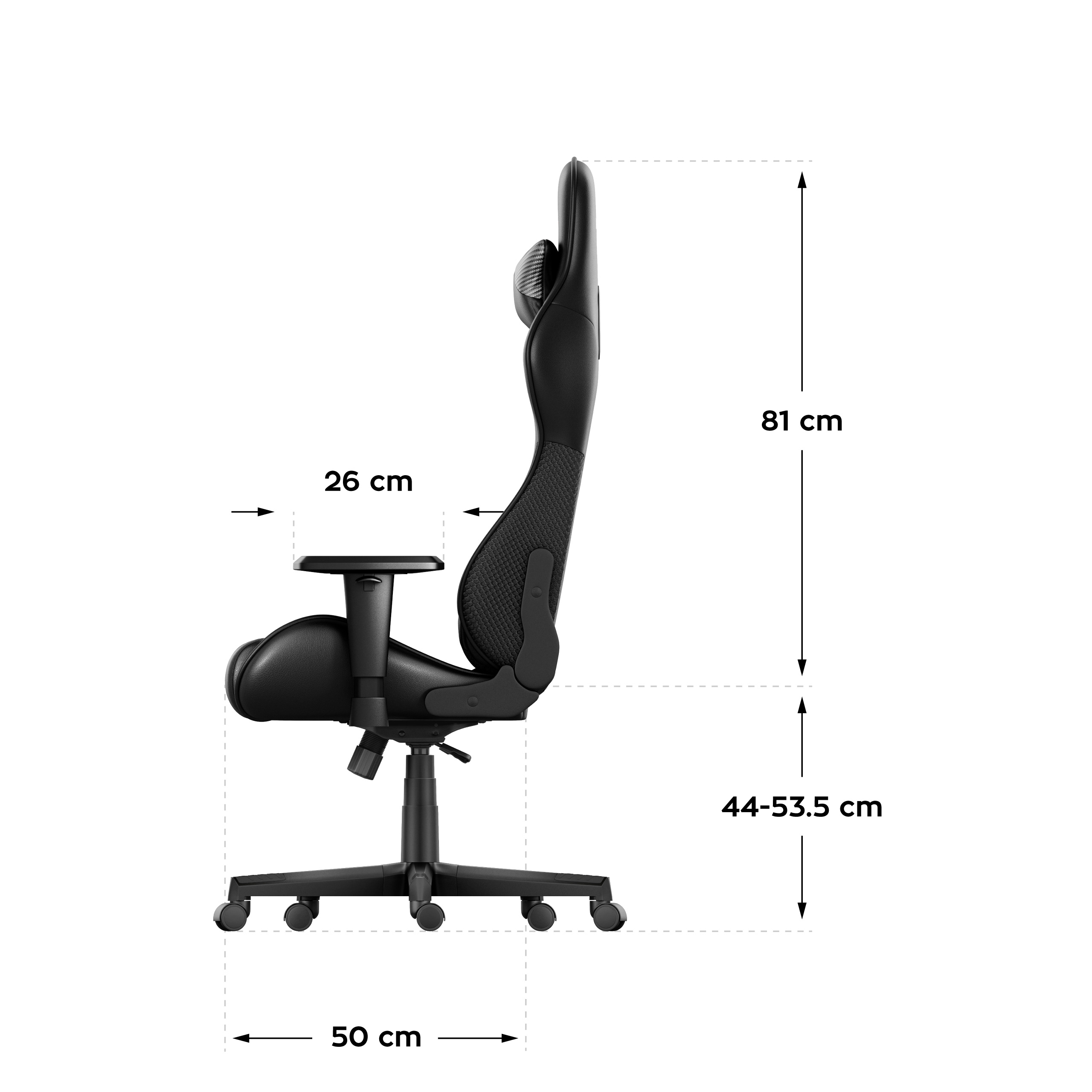 Wymiary fotela Huzaro Force 6.2 carbon