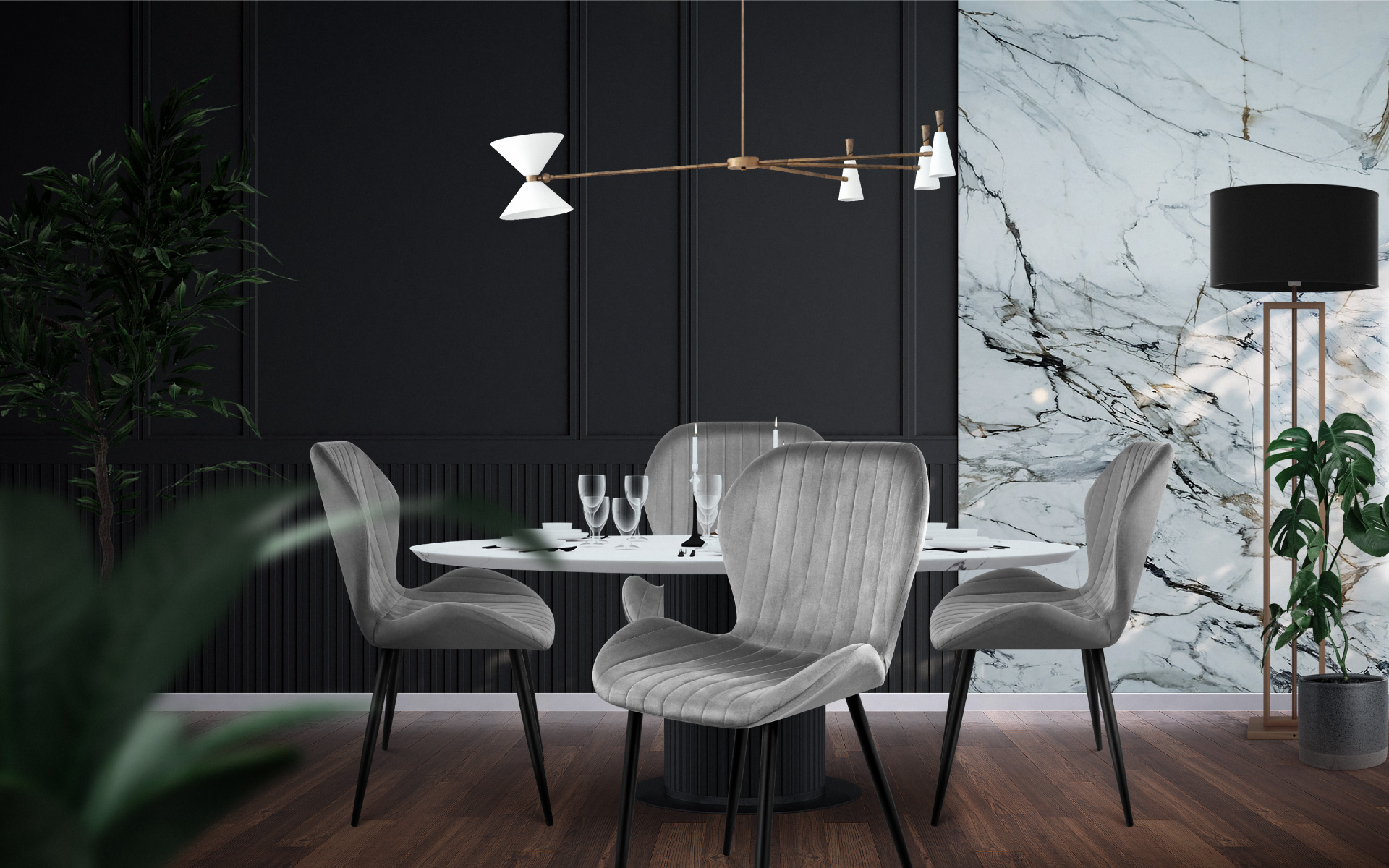 Prince 2.0 grey w elegnackiej jadalni