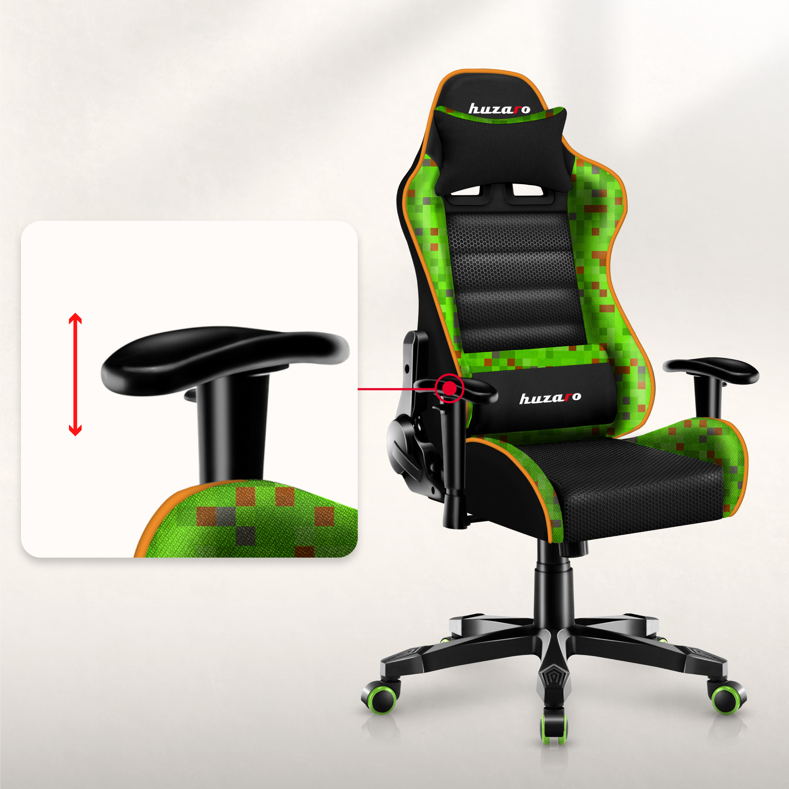Lewy podłokietnik fotela gamingowego Huzaro Ranger 6.0 Pixel