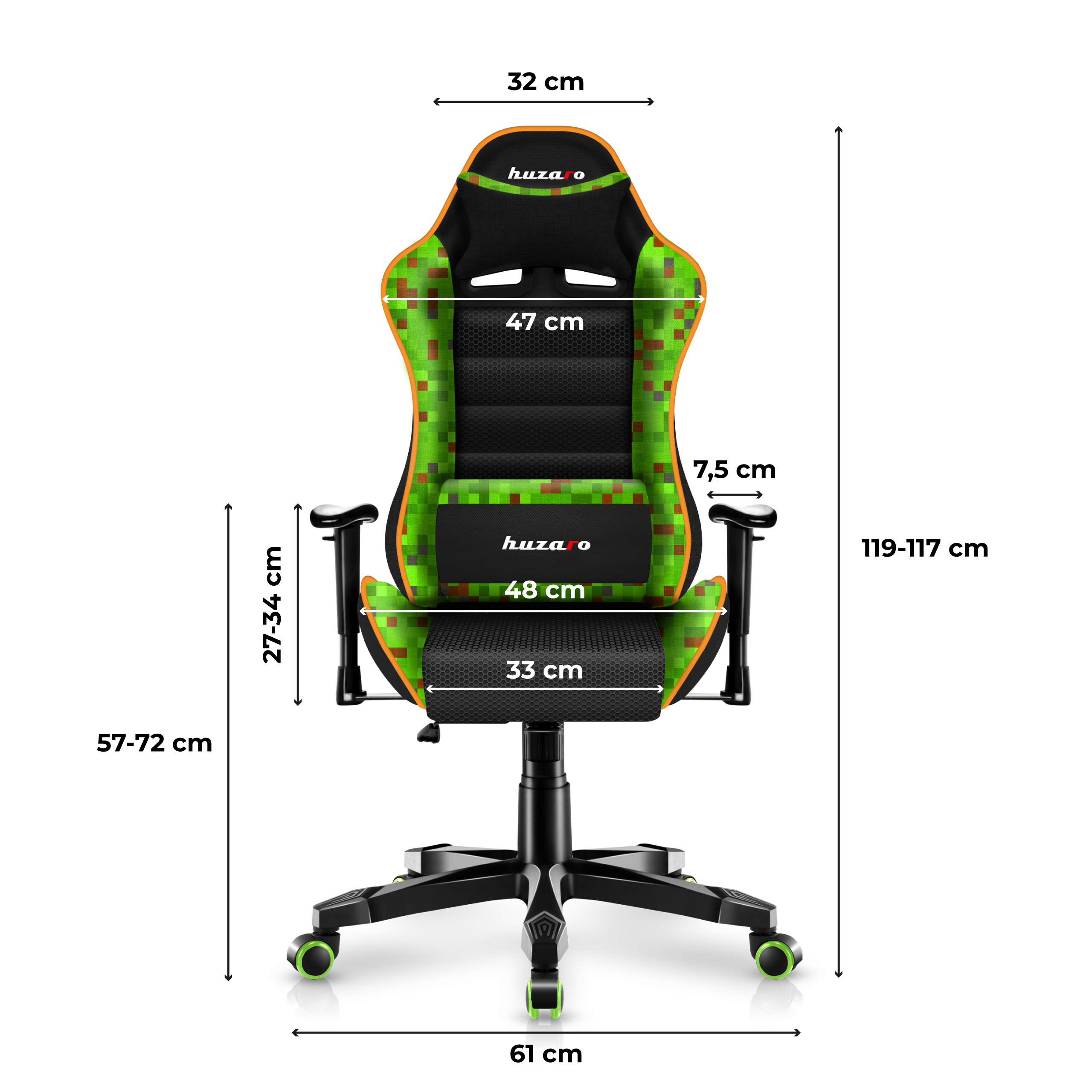 Wymiary fotela Ranger 6.0 Pixel