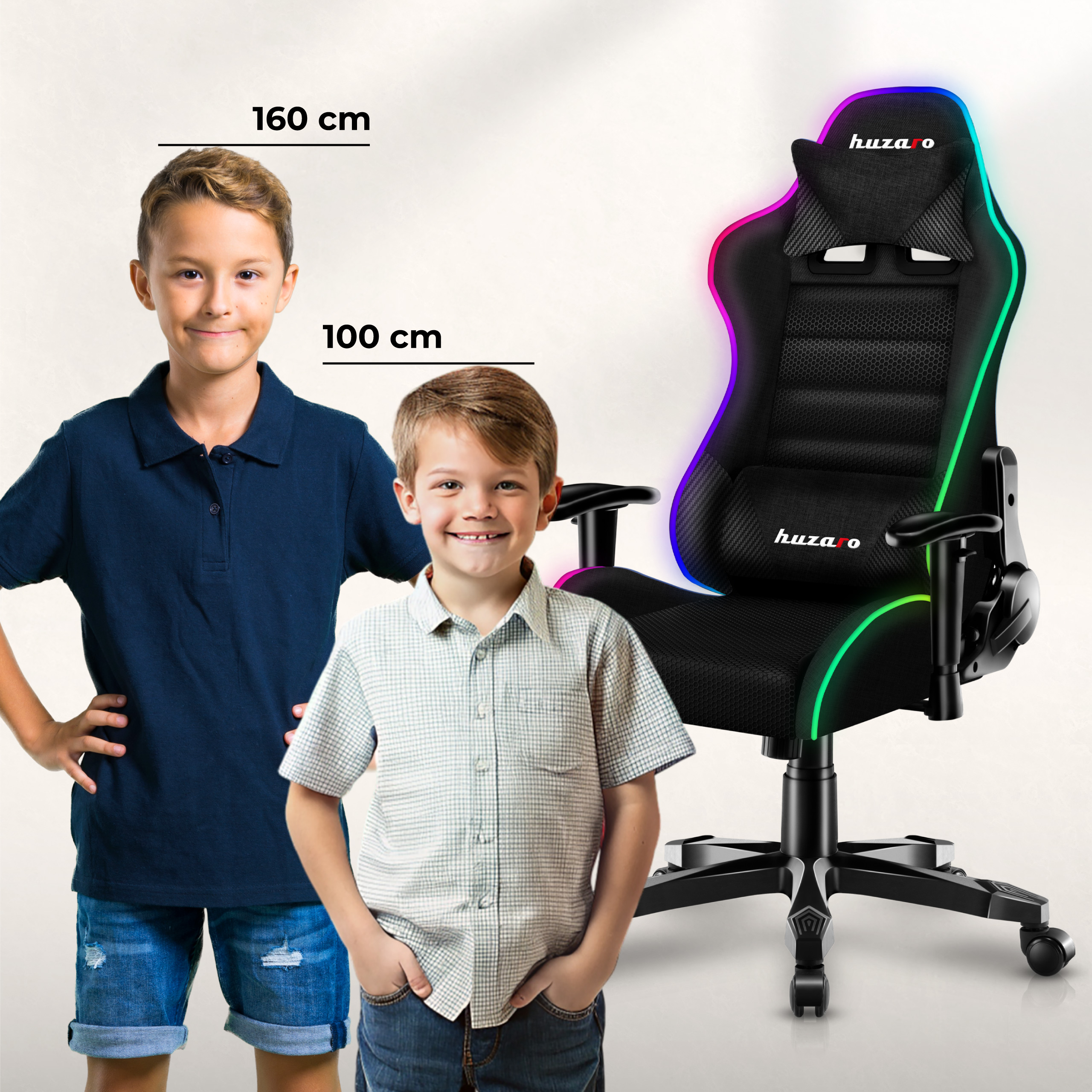 Przód fotela gamingowego Huzaro Ranger 6.0 RGB z chłopce