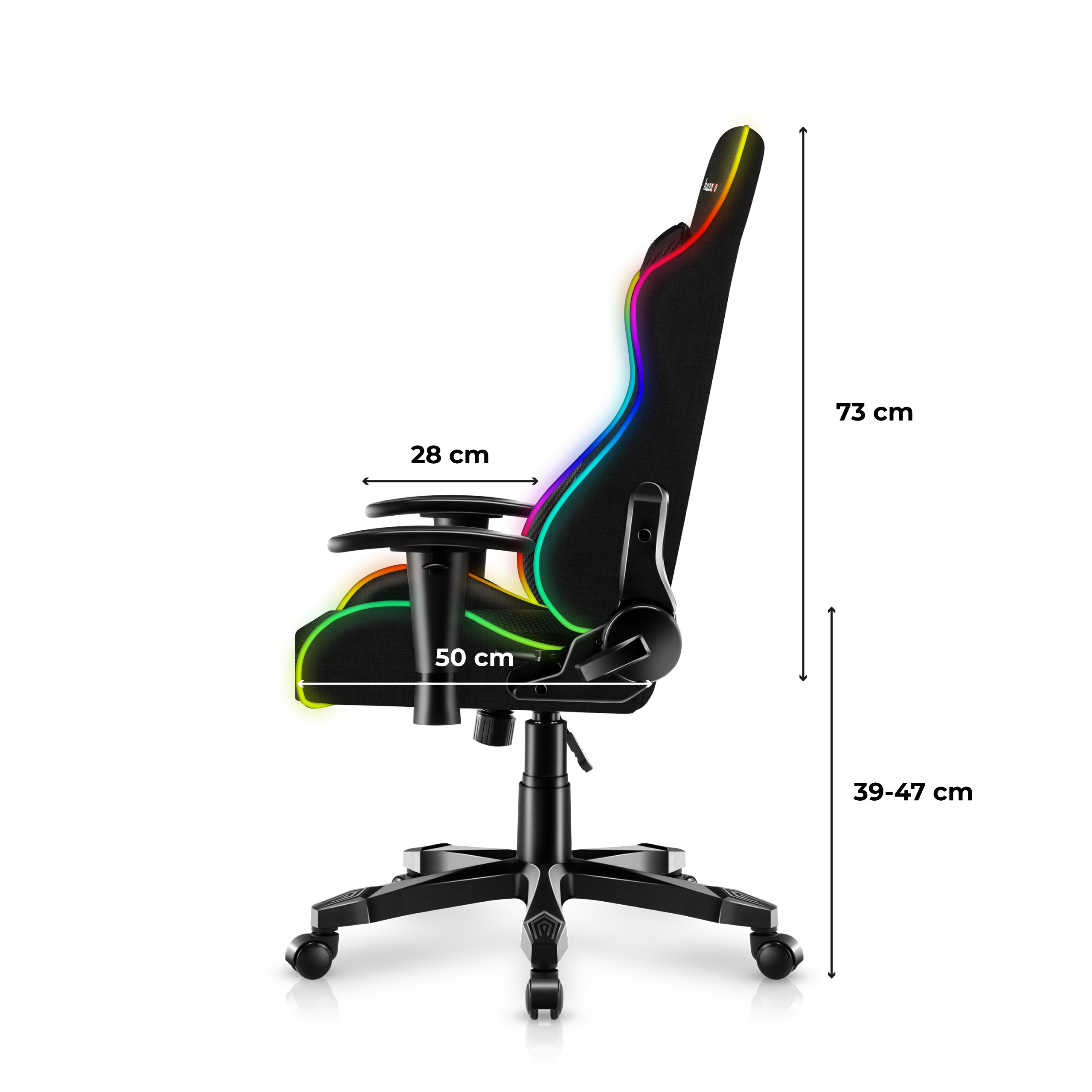 Wymiary fotela Ranger 6.0 RGB