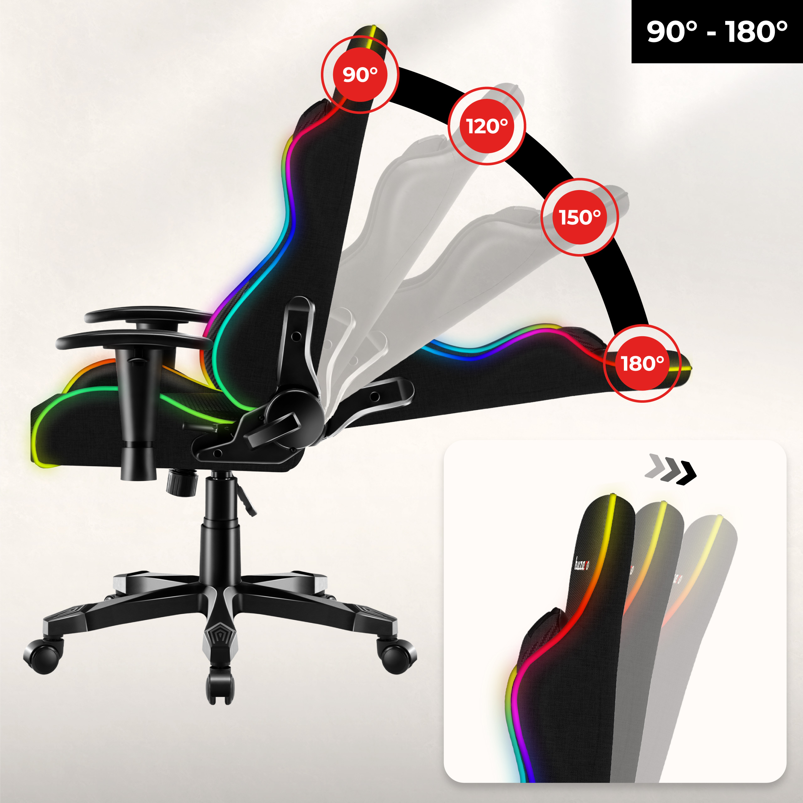 Mechanizm rozkładania oparcia w fotelu Huzaro Ranger 6.0 RGB