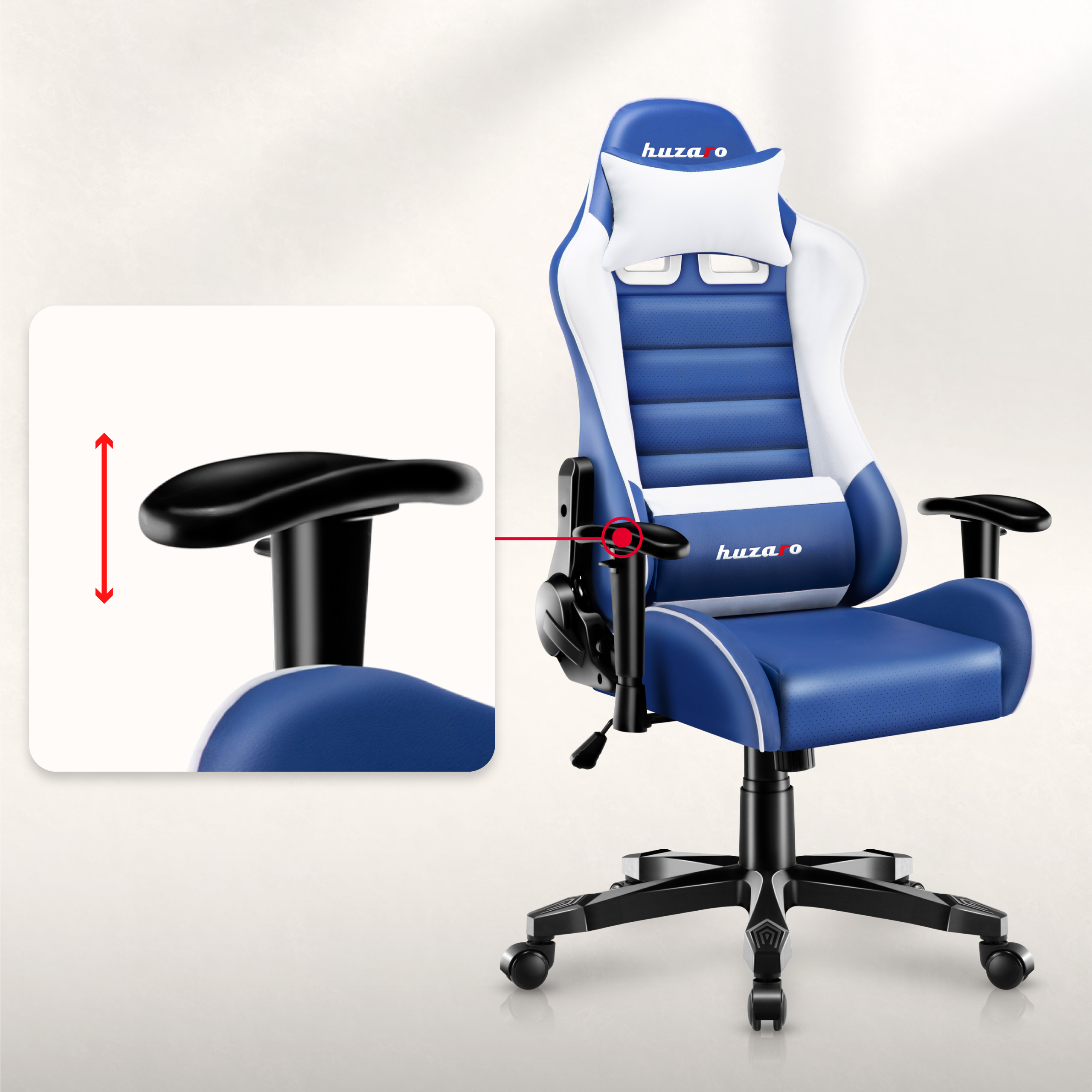 Regulacja podłokietnika w fotelu Ranger 6.0 Blue