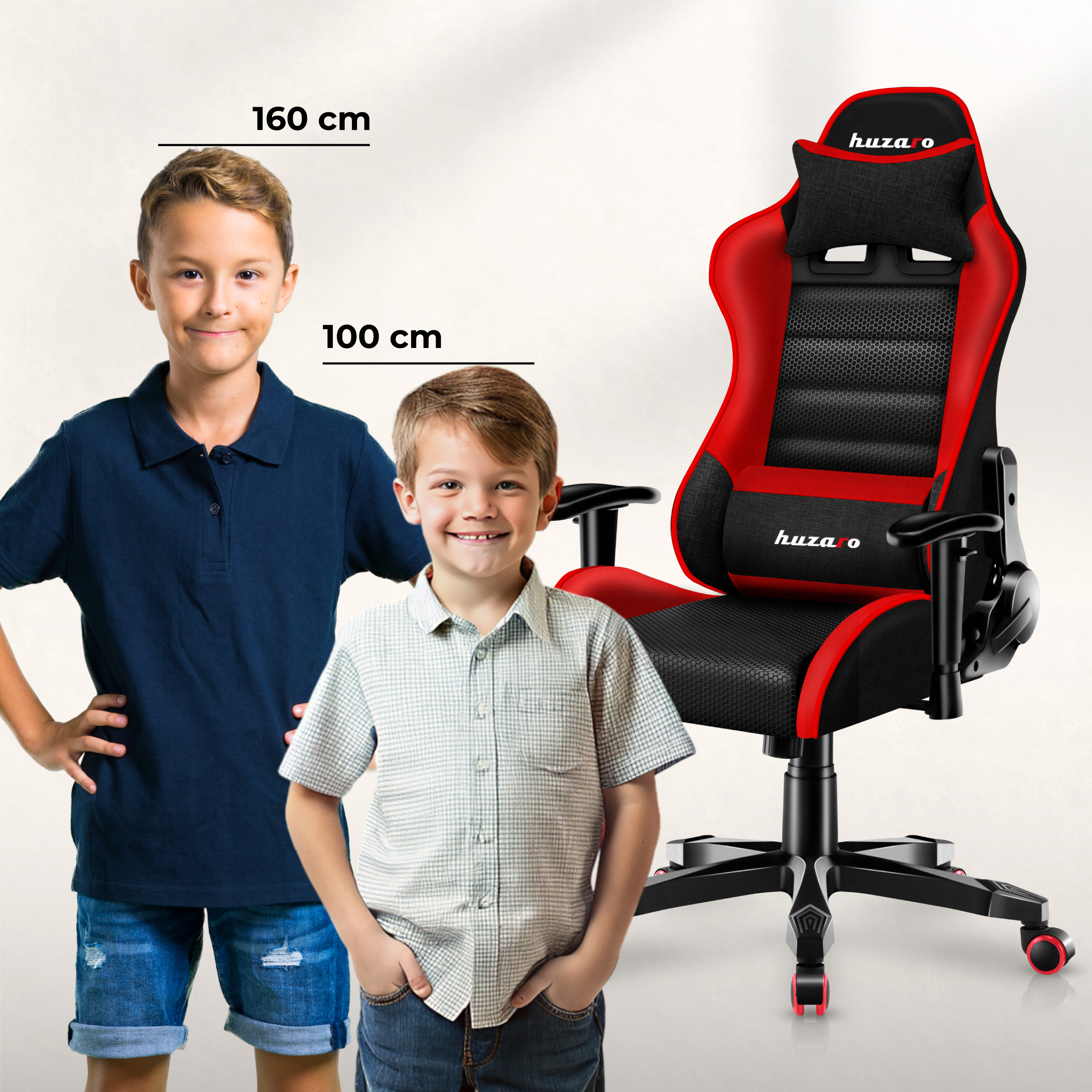 Przód fotela gamingowego Huzaro Ranger 6.0 Red z dziewczynką
