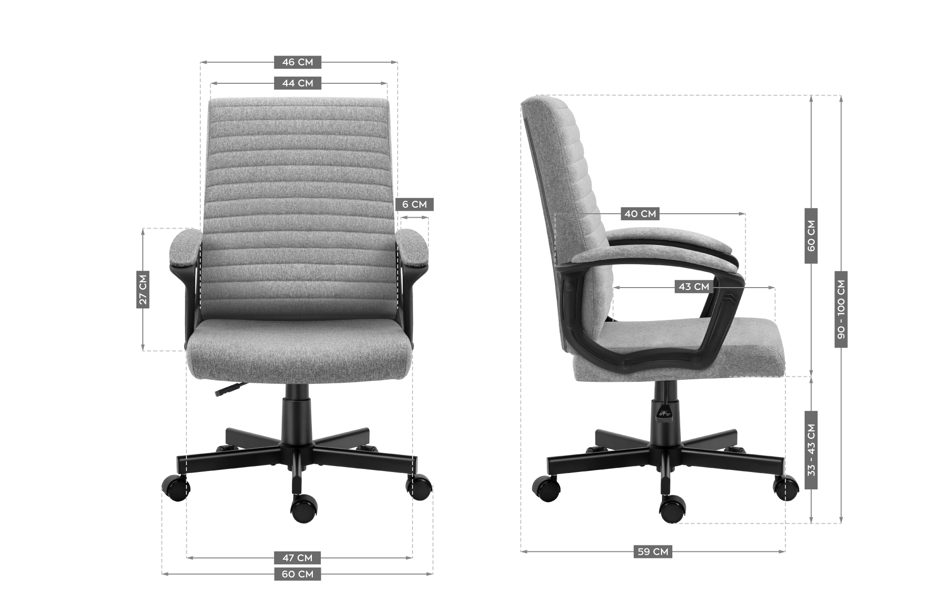 Wymiary fotela Mark Adler Boss 2.5
