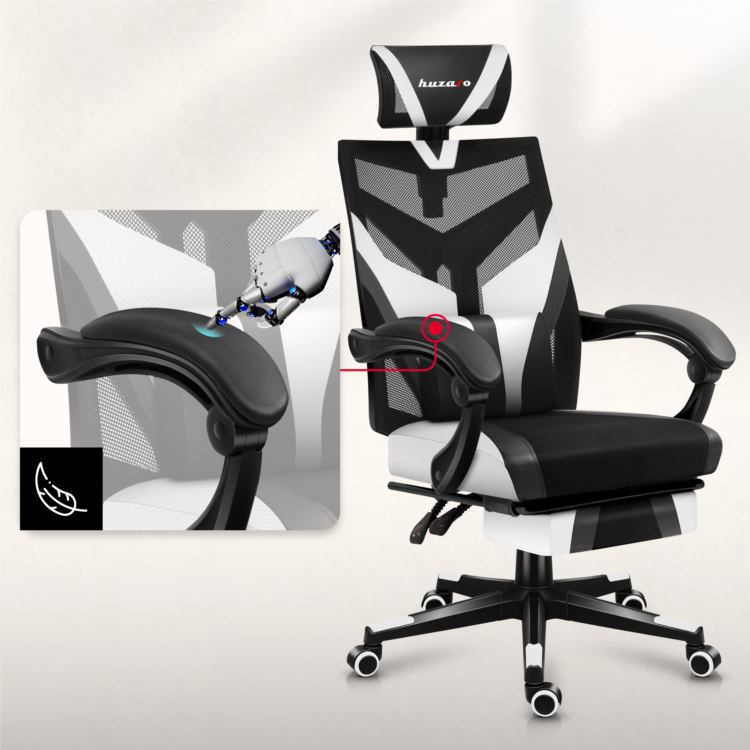 Ergonomiczne podłokietniki Combata 5.0 White