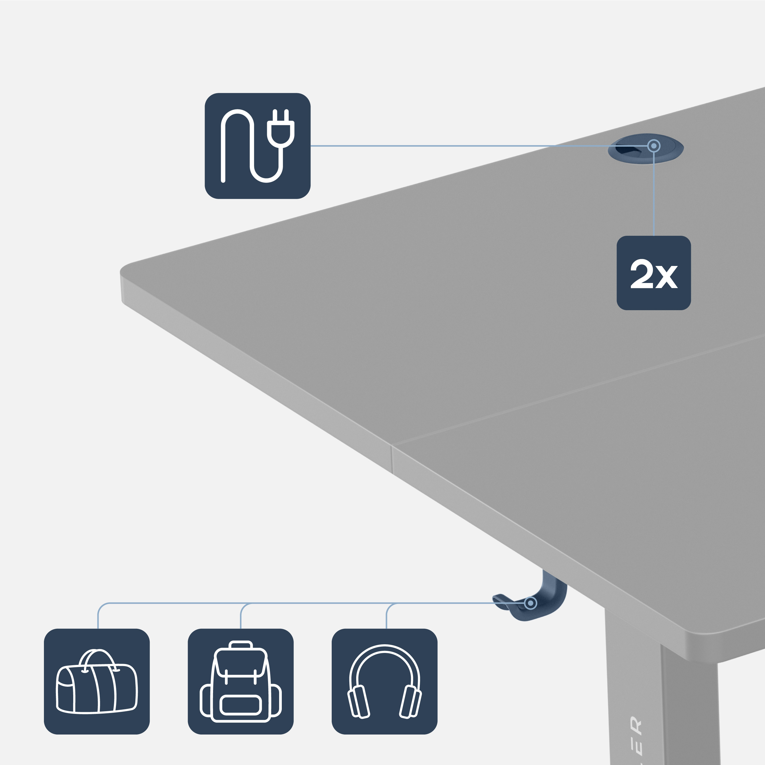 Biurko Leader 7.6 wloty na przewody