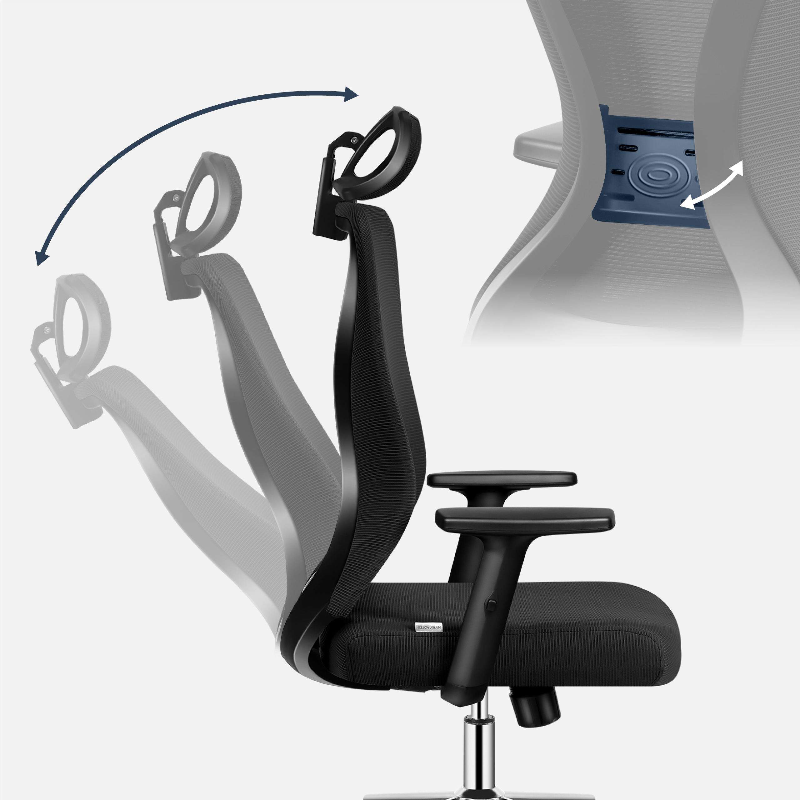 Mechanizm regulacji oparcia w fotelu Mark Adler Manager 3.5 Black